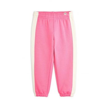 Mini Rodini pantaloni de trening din bumbac pentru copii culoarea roz, neted, 2473011228