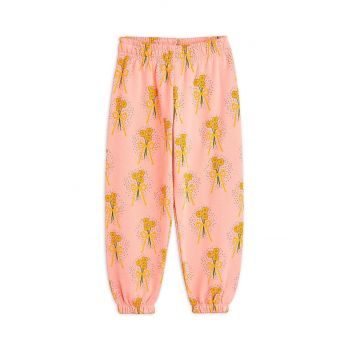 Mini Rodini pantaloni de trening din bumbac pentru copii Winter flowers culoarea roz, modelator, 2473012828