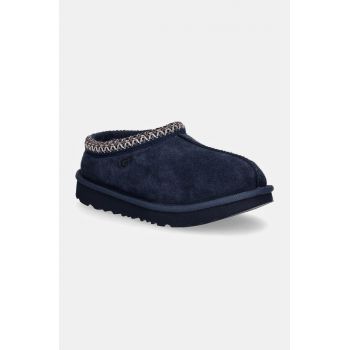 UGG papuci din piele intoarsa pentru copii T TASMAN II culoarea albastru marin, 1019066T