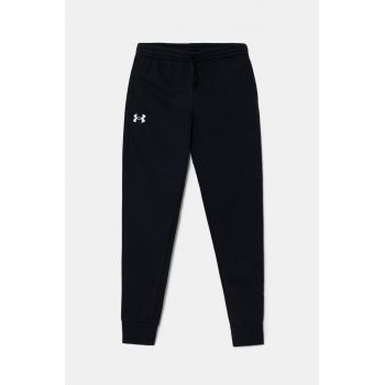 Under Armour pantaloni de trening pentru copii Rival Fleece Joggers culoarea albastru marin, neted, 1379787