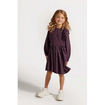 Coccodrillo rochie fete culoarea violet, mini, evazati, ACADEMY GIRL KIDS