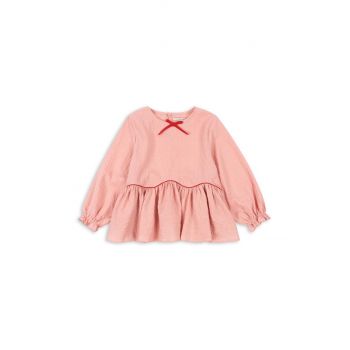 Konges Sløjd bluza copii AVA BLOUSE GOTS culoarea roz, neted, KS101762