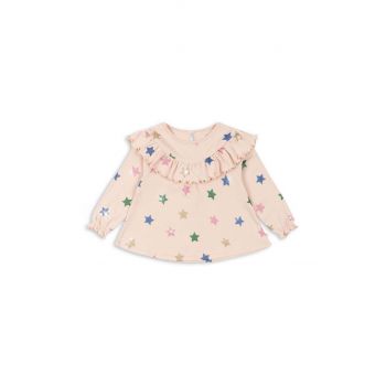 Konges Sløjd bluza de bumbac pentru copii MALLI GLITTER BLOUSE GOTS culoarea bej, modelator, KS101593