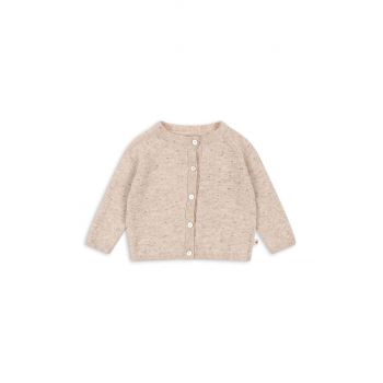 Konges Sløjd cardigan de lână pentru copii MINO KNIT CARDIGAN culoarea bej, KS101614