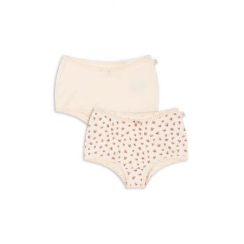 Konges Sløjd chiloti copii BASIC 2 PACK GIRL HIPSTER GOTS 2-pack culoarea bej, KS101407