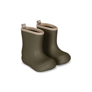 Konges Sløjd cizme copii LUC LIGHTWEIGHT RAIN BOOT culoarea verde, KS100359