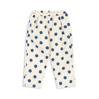 Konges Sløjd pantaloni de bumbac pentru copii NOLA PANTS GOTS culoarea alb, modelator, KS101636