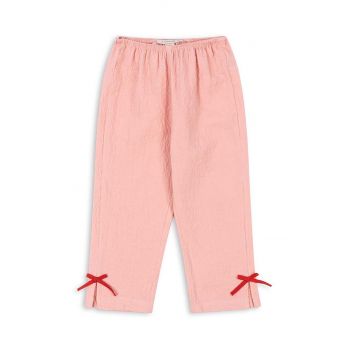 Konges Sløjd pantaloni de trening pentru copii AVA PANTS GOTS culoarea roz, neted, KS101764