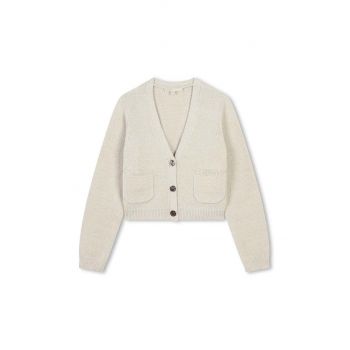 Michael Kors cardigan copii culoarea bej, R30160