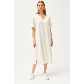 Rochie-tricou cu decolteu in V