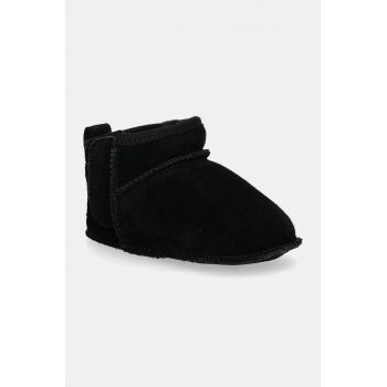 UGG pantofi din piele intoarsa pentru bebe BABY CLASSIC ULTRA MINI culoarea negru, 1157690I