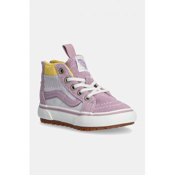 Vans adidasi de piele intoarsa pentru copii MTE SK8-Hi Zip culoarea violet, VN000D0M6GL1