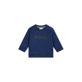 BOSS bluza bebe culoarea albastru marin, cu imprimeu, J51289