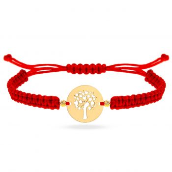 Bratara Tree of Love cu snur si pandantiv din aur 14k