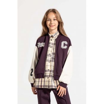 Coccodrillo bluza copii culoarea violet, cu imprimeu, ACADEMY GIRL JUNIOR