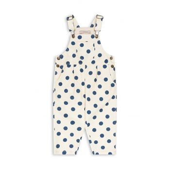 Konges Sløjd salopete din bumbac pentru copii NOLA OVERALLS GOTS culoarea alb, modelator, KS101635