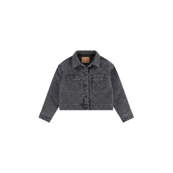 Levi's geacă din denim pentru copii QUILTED TRUCKER JACKET culoarea gri, 4EL097