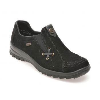 Pantofi casual RIEKER negri, L7171, din piele naturala