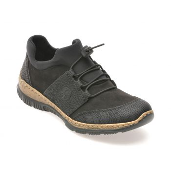 Pantofi casual RIEKER negri, N32X8, din piele ecologica