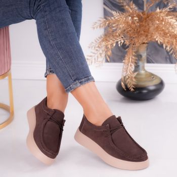 Pantofi dama casual Maro din Piele Naturala Intoarsa Sandy