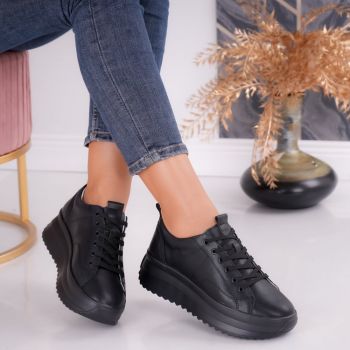 Pantofi dama casual Negri din Piele Naturala Shula