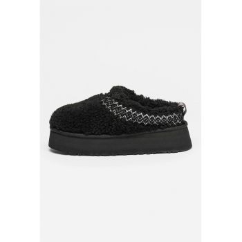 Papuci flatform de blana shearling sintetica Tazz