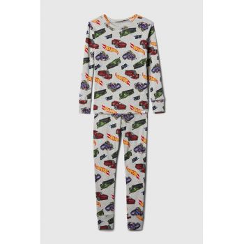 Pijama de bumbac organic cu imprimeu grafic