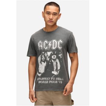 Tricou unisex cu imprimeu logo ACDC Highway to Hell World Tour 7593