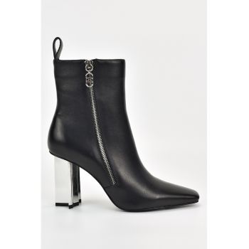 Botine high-cut din piele