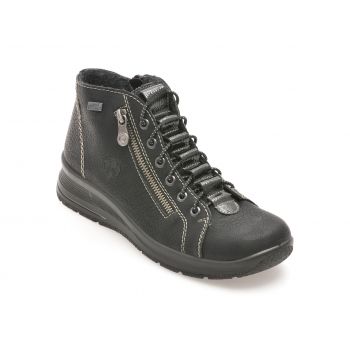 Ghete casual RIEKER negre, L7751, din piele ecologica