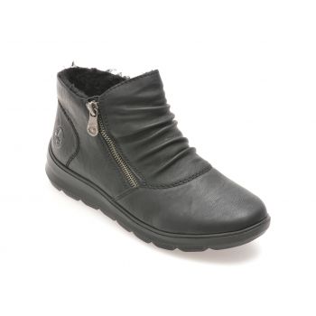 Ghete casual RIEKER negre, Z0051, din piele ecologica