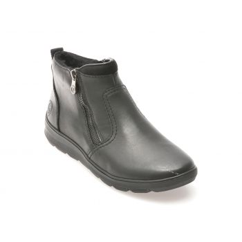 Ghete casual RIEKER negre, Z0060, din piele naturala