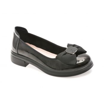 Pantofi casual EPICA negri, 3711G08, din piele naturala lacuita