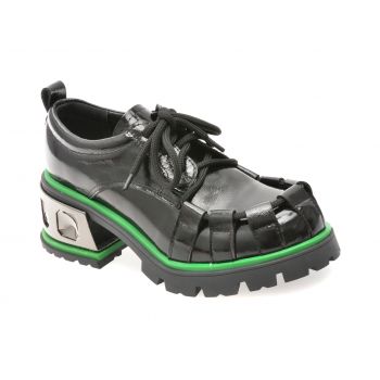 Pantofi casual GRYXX negri, 3902, din piele naturala lacuita