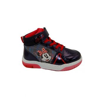 Pantofi sport de piele ecologica cu imprimeu Minnie Mouse