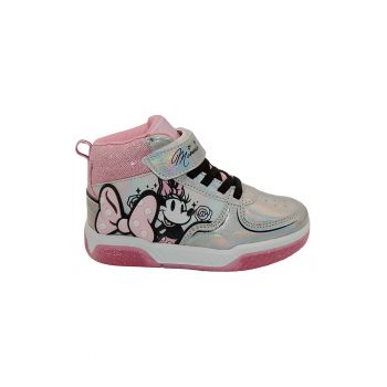 Pantofi sport high-top cu imprimeu cu desene si velcro