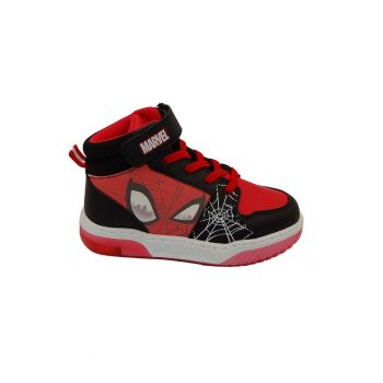 Pantofi sport mid-cut cu velcro si Spider-Man