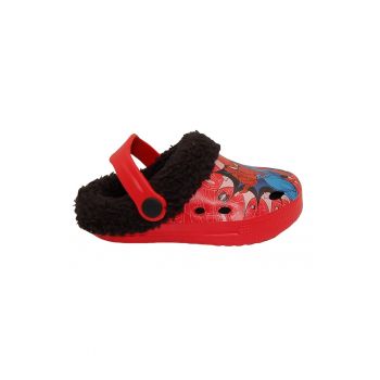 Saboti slingback cu captuseala teddy Spider-Man