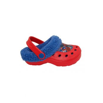 Saboti slingback cu captuseala teddy Spider-Man