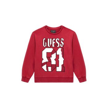 GUESS - Bluza de trening cu decolteu la baza gatului