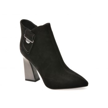 Botine elegante EPICA negre, 2556, din piele intoarsa