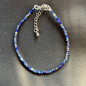 Bratara 2 mm lapis lazuli reglabila ieftina