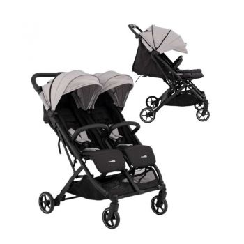 Carucior gemeni FreeON Active Twin de la nastere pana la 22 kg grey