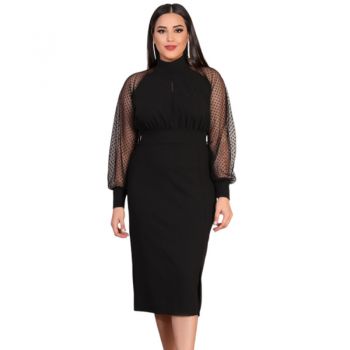 copy of Rochie de ocazie, Diana, culoare negru, cu umerii goi, si insertie 2274