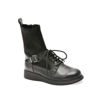 Ghete casual EPICA negre, 3F2379, din piele naturala