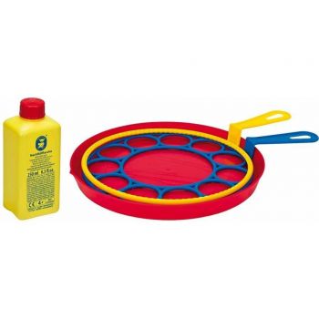 Jucarie baloane de sapun cu 2 inele 18 cm si 250 ml solutie baloane de sapun multi-bubbler Pustefix bubble toys