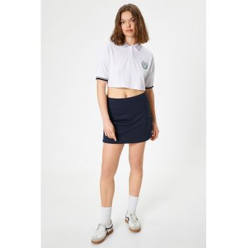 Tricou polo crop