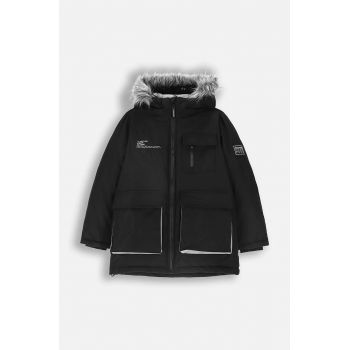 Coccodrillo geacă pentru copii culoarea negru, OUTERWEAR BOY KIDS