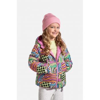 Coccodrillo geacă reversibilă pentru copii culoarea roz, OUTERWEAR GIRL KIDS