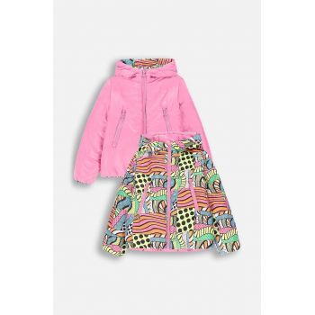 Coccodrillo geacă reversibilă pentru copii culoarea roz, OUTERWEAR GIRL KIDS